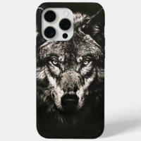 Majestic Monochrome Wild Wolf iPhone 15 Pro Max Case