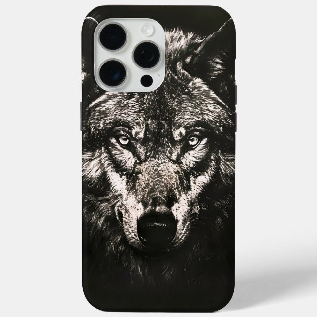 Majestic Monochrome Wild Wolf Case-Mate iPhone Case (Back)