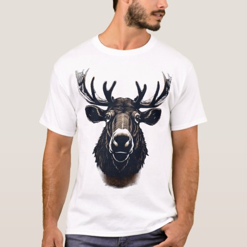 Majestic Moose Head T_Shirt