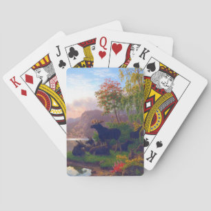 Majestic Moose in a Swedish Autumn Landscape Camp Poker Cards
