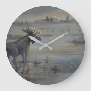 Majestic Moose Large Clock