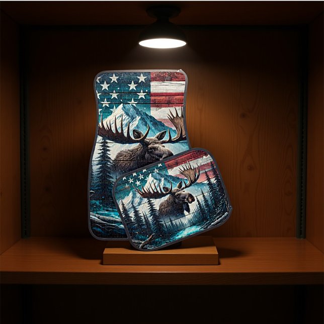 Majestic Moose Overlooking American Landscape Car Floor Mat (Creator Uploaded)
