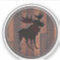 Majestic Moose Wood Plank Logo Round