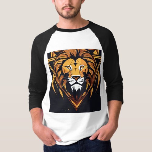 Majestic Mosaic Geometric Lion T_Shirt T_Shirt