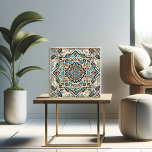 Majestic Mosaic: Intricate Geometric Tile Design<br><div class="desc">This exquisite tile features a symphony of geometric patterns, marrying traditional artistry with modern precision. Each segment of the design is a testament to the craftsmanship, showcasing a vibrant palette of blues, reds, and earth tones, intertwined with delicate floral motifs and angular lines. Ideal for adding a touch of elegance...</div>