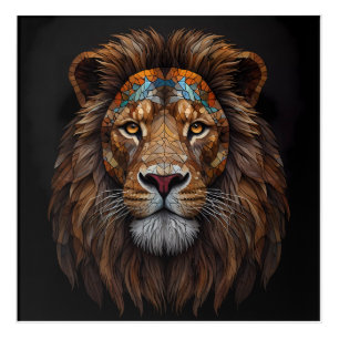 Majestic Mosaic Lion Head Acrylic Print