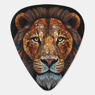 Majestic Mosaic Lion Head Guitar Pick