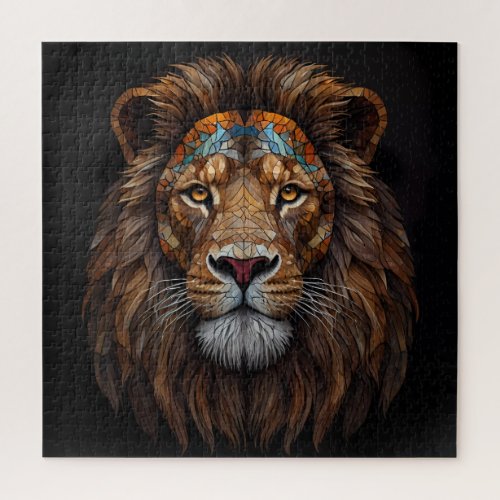 Majestic Mosaic Lion Head Jigsaw Puzzle