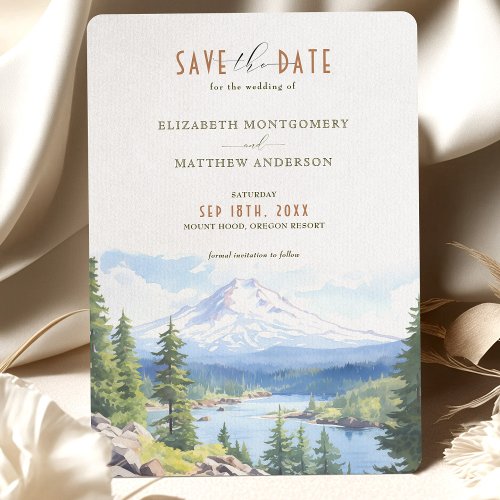 Majestic Mount Hood Forest Save_the_Date Invitation