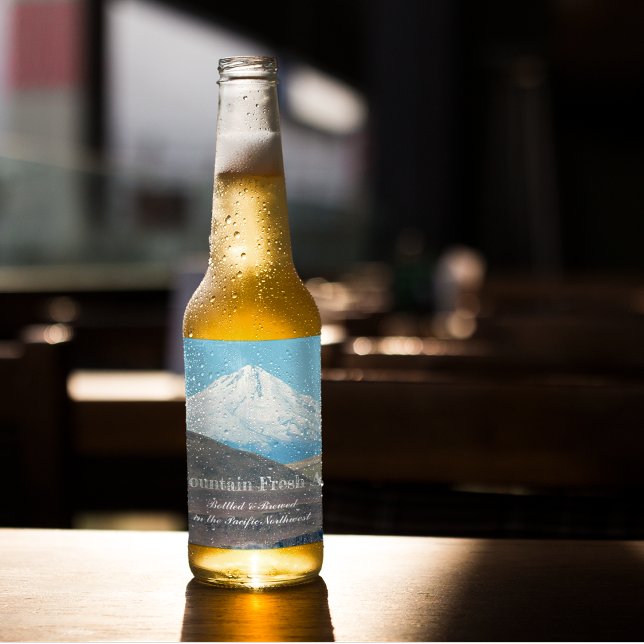 Majestic Mount Hood Personalized Beer Bottle Label (In Situ)