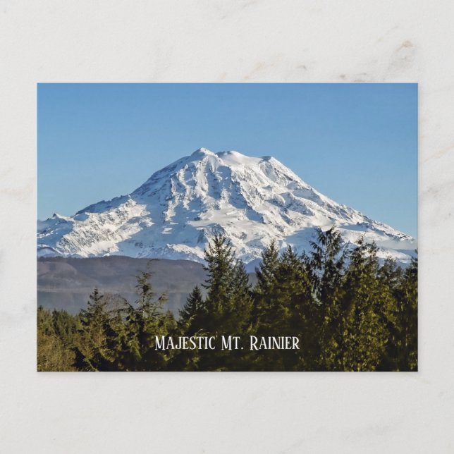 Majestic Mount Rainier, Beautiful Mt of Washington Postcard (Front)