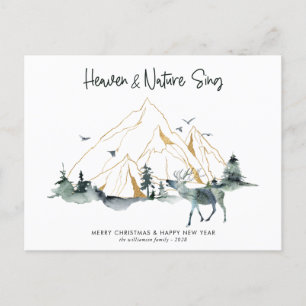 Majestic Mountain Forest Woodland Christmas Card