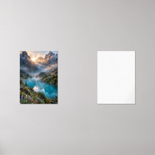 Majestic Mountain Lake Sunrise Poster Print Set