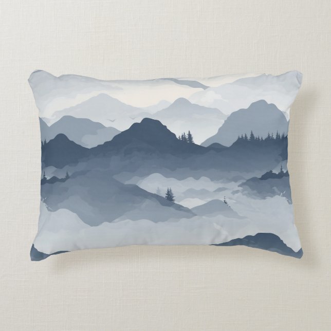 Majestic Mountain Landscape Accent Pillow (Front)