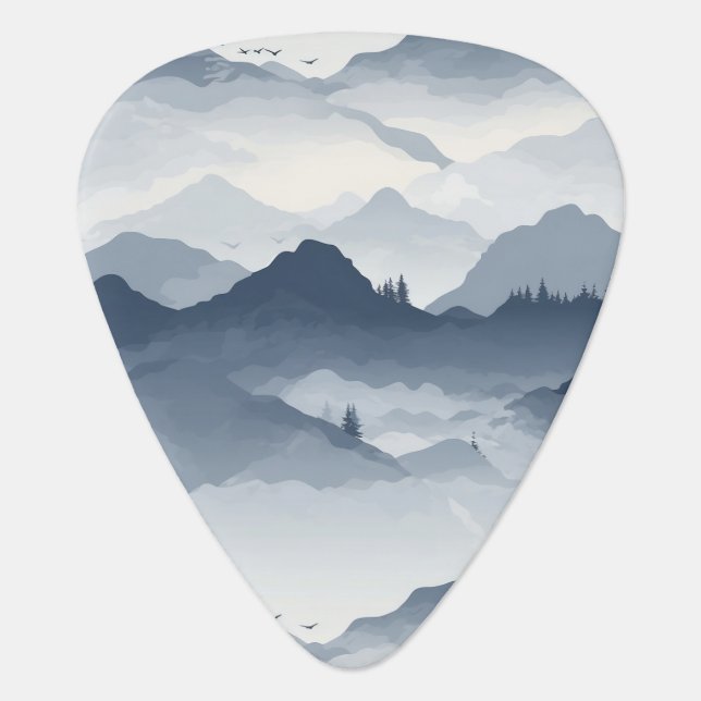 Majestic Mountain Landscape Guitar Pick (Front)