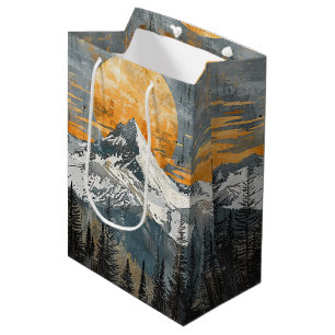 Majestic Mountain Landscape - Rustic Nature Medium Gift Bag