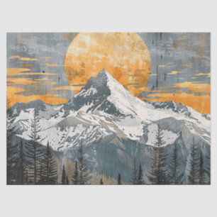 Majestic Mountain Landscape - Rustic Nature Tissue Paper