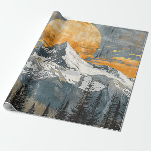Majestic Mountain Landscape - Rustic Nature Wrapping Paper