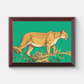 Majestic Mountain Lion Night Prowl Award Plaque
