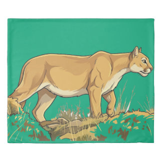 Majestic Mountain Lion Night Prowl Duvet Cover