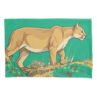 Majestic Mountain Lion Night Prowl Pillow Case