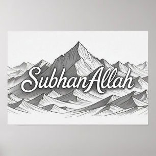Majestic Mountain Peaks   Islamic Post Framed Art Poster
