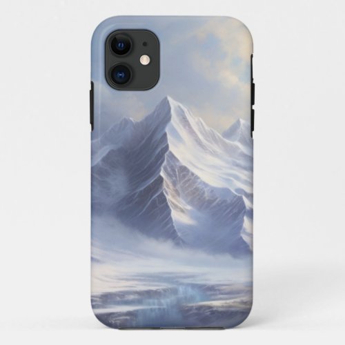 Majestic mountain ranges with a touch of artistic iPhone 11 case