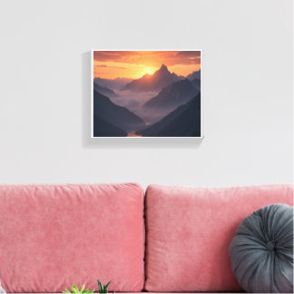 Majestic Mountain Sunset Canvas Print