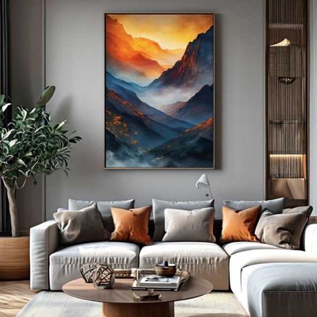 Majestic Mountain Sunset Landscape Canvas Print (Creator Uploaded)