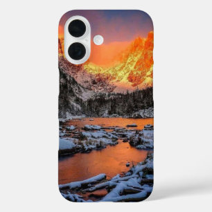 Majestic Mountain Sunset Winter Landscape Nature iPhone 16 Case