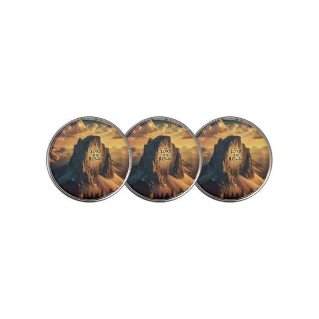 Majestic Mountain: The Lord Is My Rock Golf Ball Marker (3 Up)
