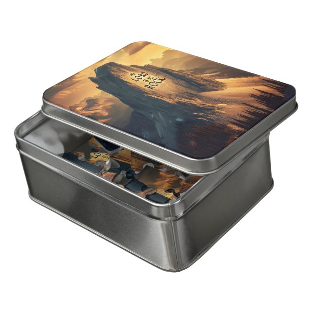 Majestic Mountain: The Lord Is My Rock Jigsaw Puzzle (Lid Open)