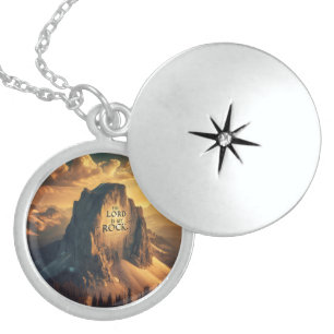 Majestic Mountain: The Lord Is My Rock Locket Necklace