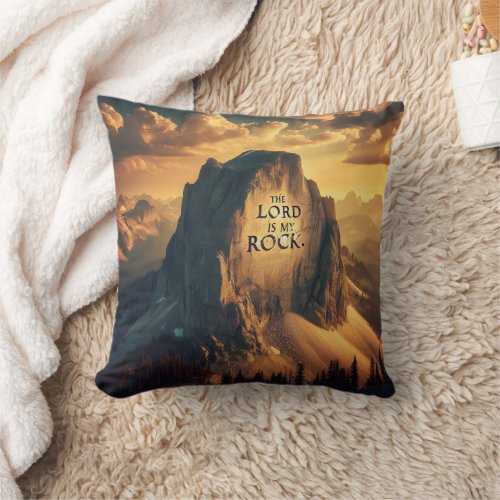 Majestic Mountain The Lord Is My Rock Throw Pillow