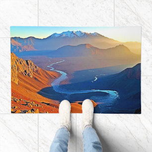 Majestic Mountain Valley Flow Design Doormat