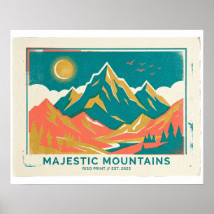 Majestic Mountains Riso print