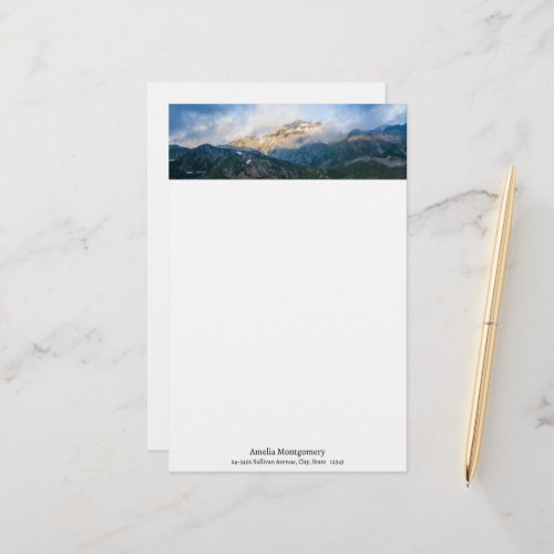 Majestic Mountains Scenic Nature Photo Stationery