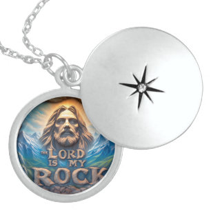 Majestic Mountains: The Lord Is My Rock Locket Necklace