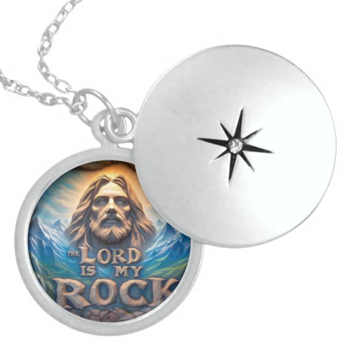 Majestic Mountains The Lord Is My Rock Locket Necklace