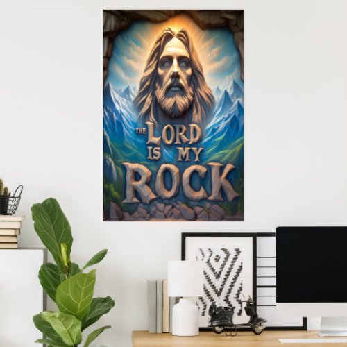 Majestic Mountains The Lord Is My Rock Poster