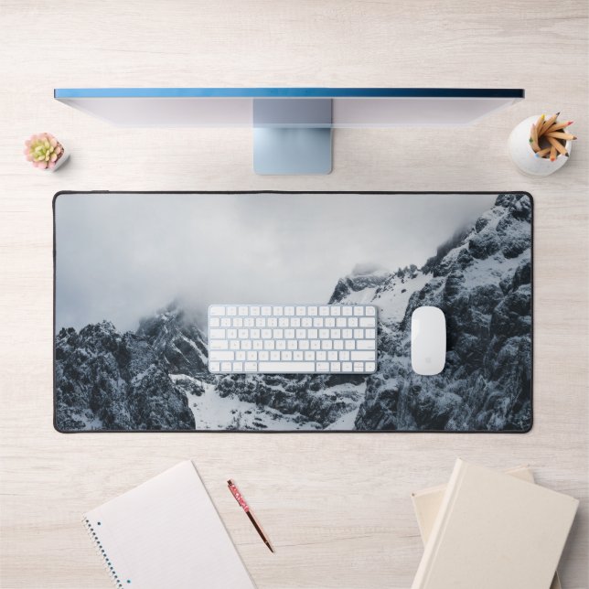 Majestic mountains under the clouds desk mat (Office 1)