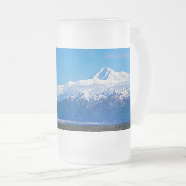 Majestic Mt McKinley Frosted Glass Beer Mug (Front Right)