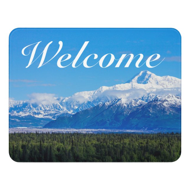Majestic Mt McKinley Welcome Door Sign (Contemporary Front)