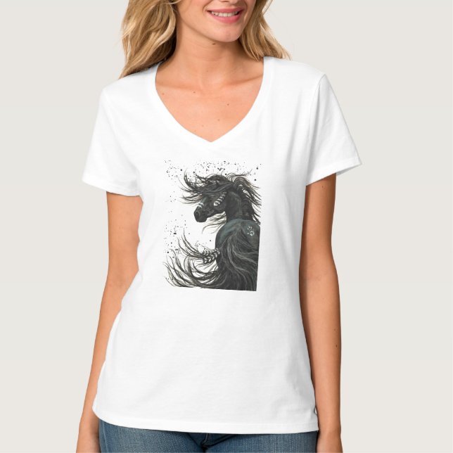 Majestic Mustang Horse by BiHrLe t-shirt (Front)