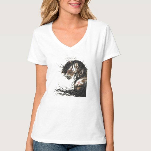Majestic Mustang Horse T-shirt by BiHrLe (Front)