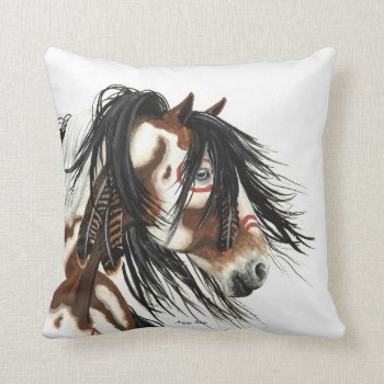 Majestic Mustang Horses American Mojo Pillow By Am by AmyLynBihrle at Zazzle