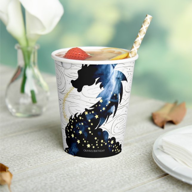 Majestic Mythical Dragon Birthday Paper Cups (Insitu)