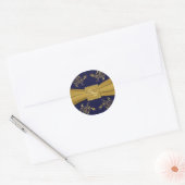 Majestic Navy and Gold 1.5" Diameter Round Sticker (Envelope)