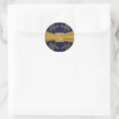 Majestic Navy and Gold 1.5" Diameter Round Sticker (Bag)