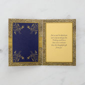 Majestic Navy and Gold Thank You Card (Inside)